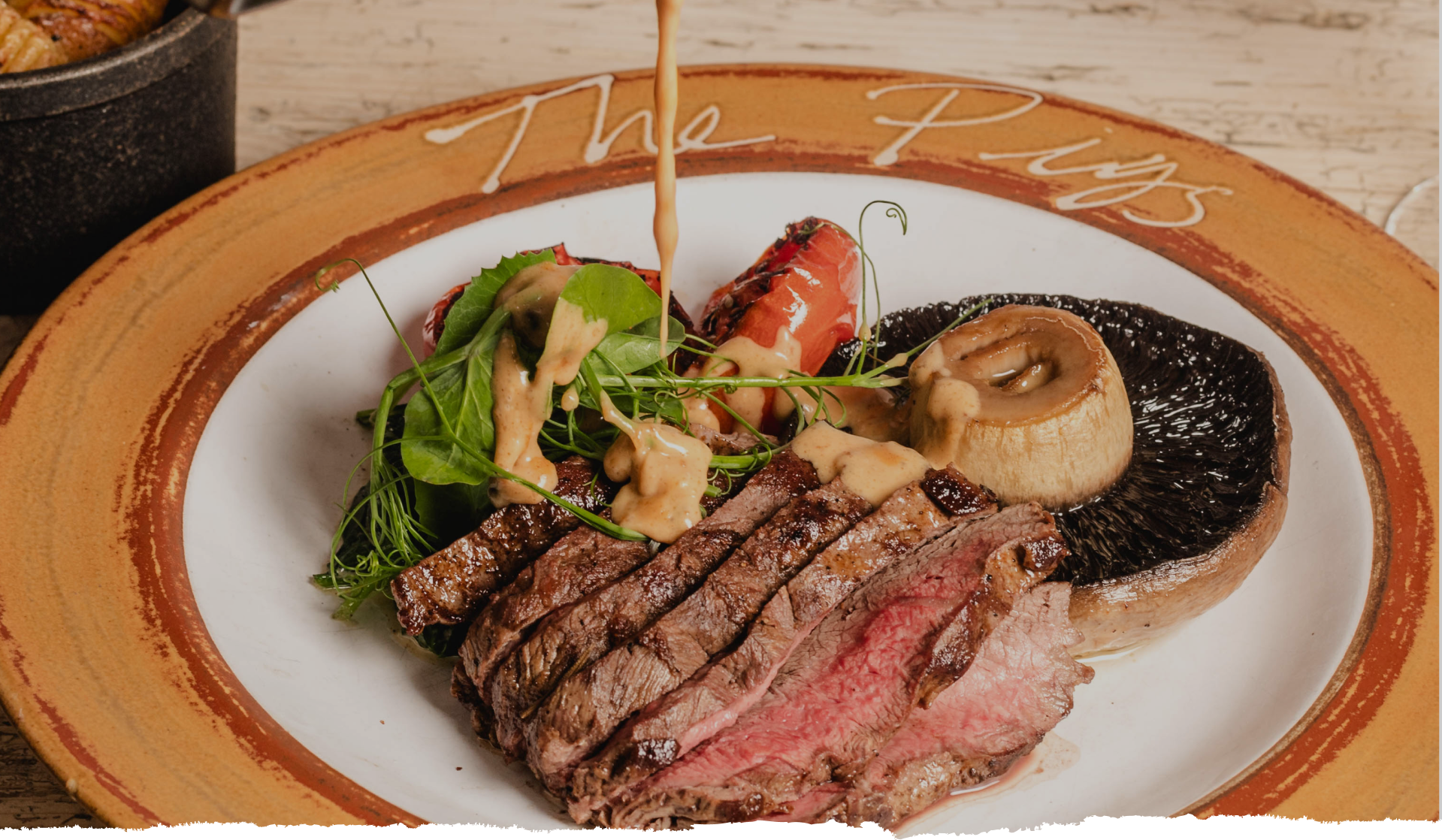 Seared flat iron steak